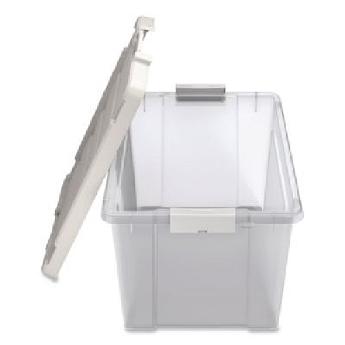IRIS Latching Lid Storage Bin, 20 qt, 11.62 x 18.12 x 10.37, Clear (270018)