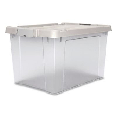 IRIS Latching Lid Storage Bin, 20 qt, 11.62 x 18.12 x 10.37, Clear (270018)