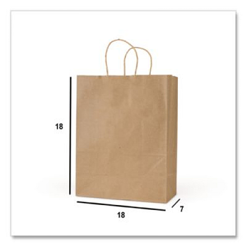Inteplast Group Get Reddi Paper Bags, Mega Size, 70# Basis Weight, Twisted Rope Handles, 18 x 7 x 18.75, Brown, 200/Carton (KRFTW18719)