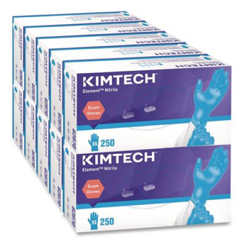 KIMBERLY CLARK Element Nitrile Exam Gloves, Powder-Free, AQL 1.5, X-Small, 3.2 mil Thick, 9.3" Long, Blue, 250/Box, 10 Boxes/Carton (62870)