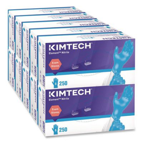 KIMBERLY CLARK Element Nitrile Exam Gloves, Powder-Free, AQL 1.5, Small, 3.2 mil Thick, 9.3" Long, Blue, 250/Box, 10 Boxes/Carton (62871)