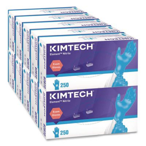 KIMBERLY CLARK Element Nitrile Exam Gloves, Powder-Free, AQL 1.5, Medium, 3.2 mil Thick, 9.3" Long, Blue, 250/Box, 10 Boxes/Carton (62872)