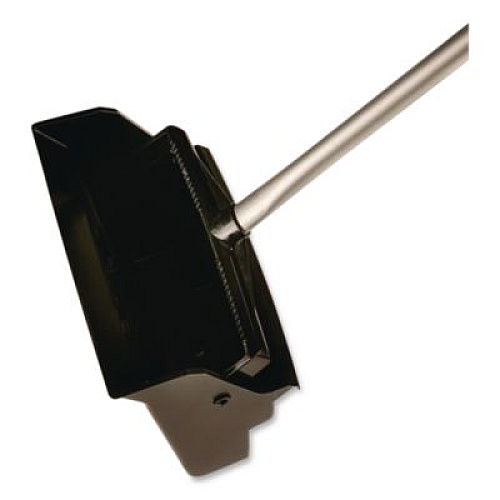 Unger Telescopic Ergo Dust Pan with Broom, 12" Wide, 34" to 44" Pan, 47" to 57" Broom, Metal/Vinyl/Cotton, Black/Silver/Red (EDTBR)