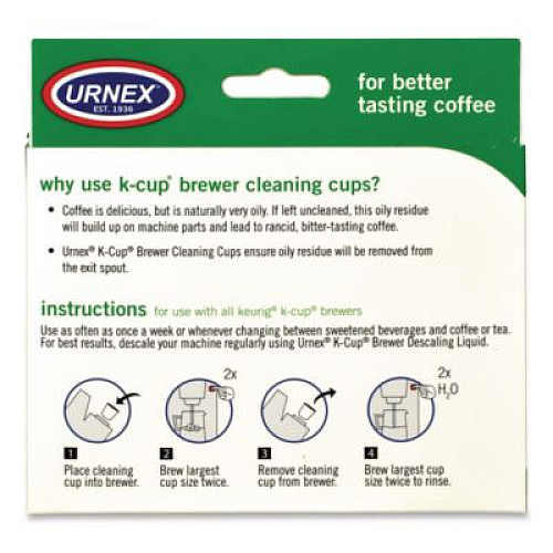 Urnex CleanCup Coffee Pod Brewer Cleaning Cups, 0.25 oz Cup, 5/Pack (70135)