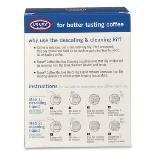 Urnex Coffee Machine Descaling and Cleaning Kit, 4 oz Descaler and 4 oz Cleaner (70560)