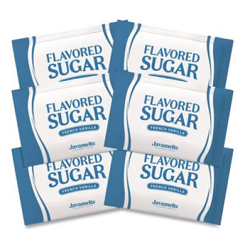 Javamelts Flavored Sugar, French Vanilla, 0.08 oz Packet, 1,000/Carton (JMT65538)