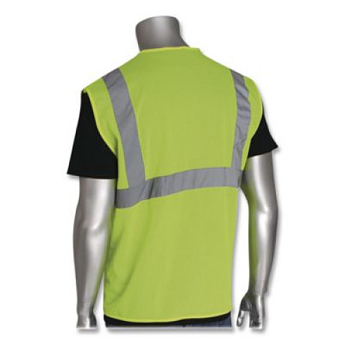 PIP ANSI Class 2 Hook and Loop Safety Vest, Large, Lime (302MVGLYL)