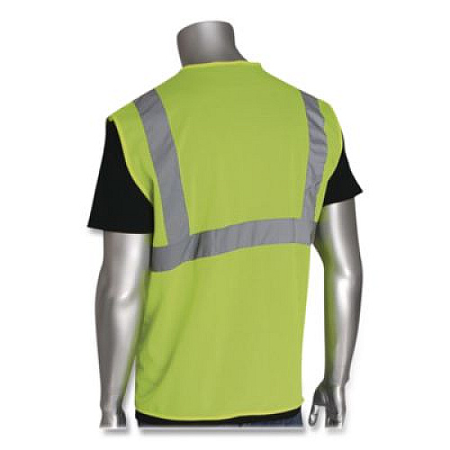 PIP ANSI Class 2 Hook and Loop Safety Vest, X-Large, Lime (302MVGLYXL)