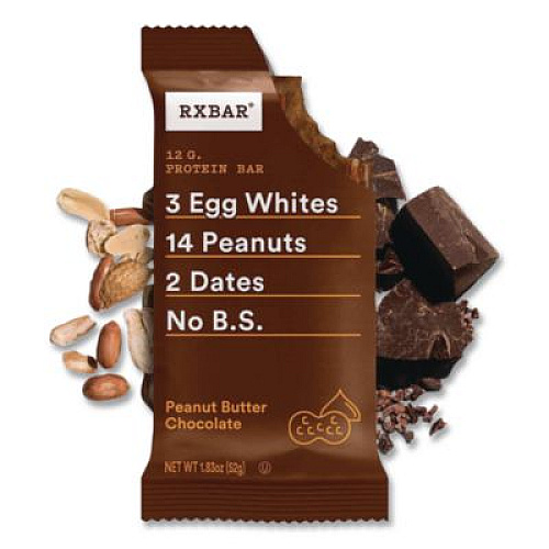 RXBAR Peanut Butter Chocolate Protein Bars, 1.83 oz Individually Wrapped, 12/Box (CGO00471)