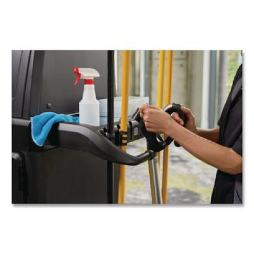 Vacuum Holder, For All Rubbermaid Commercial Full Size and Compact Housekeeping Carts, Plastic, Black, 6/Carton (2202571)