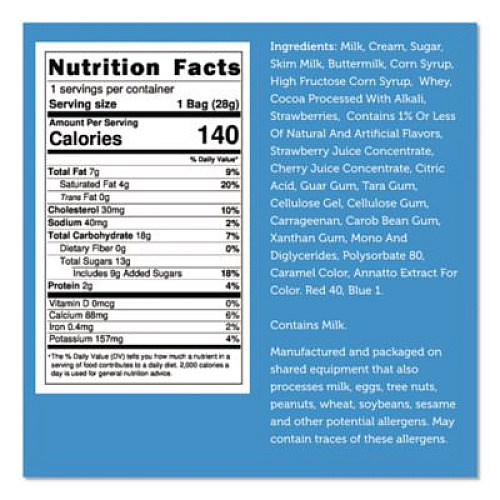 Office Snax Freeze Dried Ice Cream, Neapolitan, 0.75 lb Bag, 12/Carton (00643)