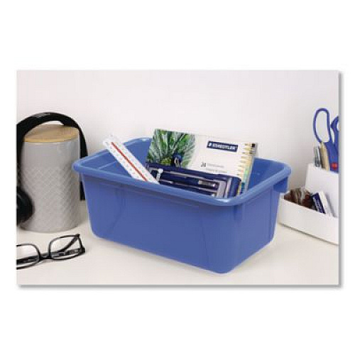 Storex Cubby Bins, 7.8 x 12.2 x 5.1, Assorted Colors, 5/Carton (62414U05C)