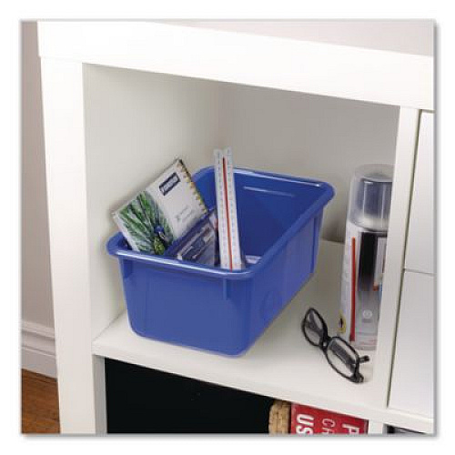 Storex Cubby Bins, 7.8 x 12.2 x 5.1, Assorted Colors, 5/Carton (62414U05C)