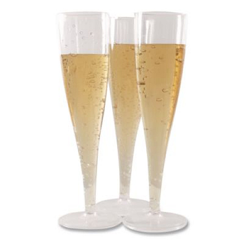 Tablemate Plastic Champagne Glasses, 5 oz, Clear, 10/Pack (0244Z)