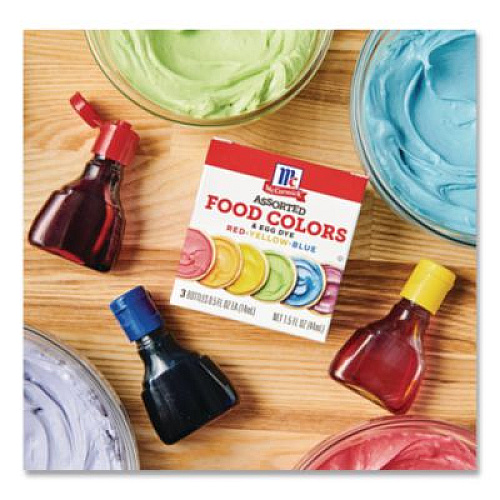 McCormick Food Coloring, Red/Yellow/Blue, 0.5 oz Bottle, 3/Box (MCM05308)