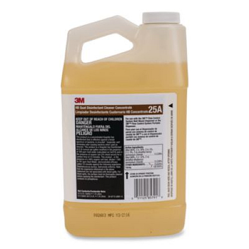 3M HB Quat Disinfectant Cleaner Concentrate 25A, 0.5 gal Bottle, 4/Carton (25ACT)