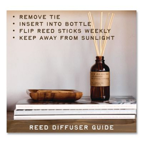 P.F. Candle Co. Reed Diffuser, Teakwood and Tobacco, 3.5 oz, 4.25" Bottle, 9" Reeds, Amber (RD4)