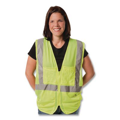 PIP ANSI Class 2 Hook and Loop Safety Vest, Large, Lime (302MVGLYL)