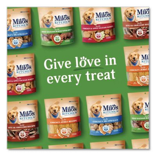 Milo's Kitchen Homestyle Dog Treats, Beef Sausage Slices with Rice, 10 oz Pouch, 5 Pouches/Carton (52775CS)
