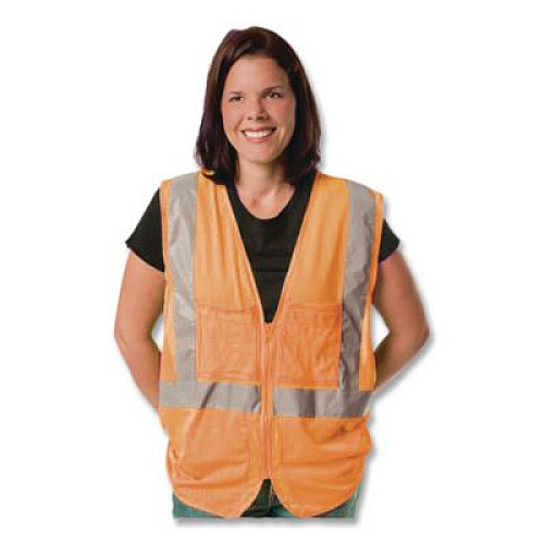 PIP ANSI Class 2 Hook and Loop Safety Vest, Medium, Hi-Viz Orange (302MVGORM)