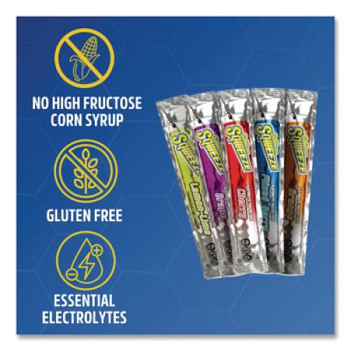 Sqwincher Sqweeze Freeze Pops, Assorted Flavors, 3 oz Packets, 150/Carton (159200201)