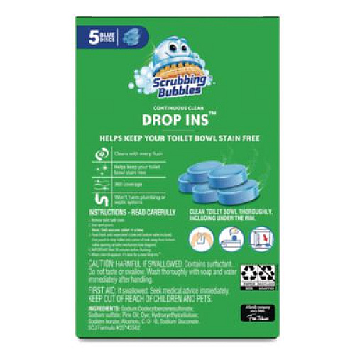 Scrubbing Bubbles Drop-Ins Toilet Cleaning Tablets, 1.41 oz Tablets, 5/Pack (307946)