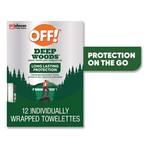 OFF! Deep Woods Towelettes, 12/Box, 12 Boxes/Carton (611072)