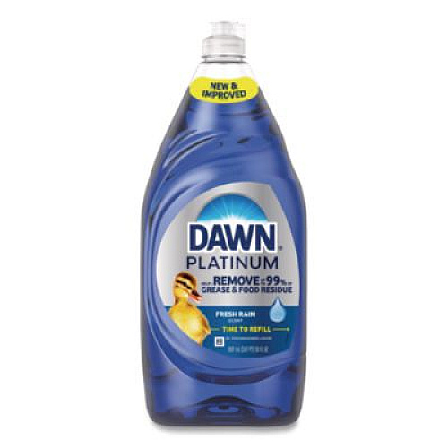 Dawn Platinum Liquid Dish Detergent, Refreshing Rain Scent, 32.7 oz Bottle, 8/Carton (01135)