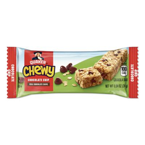 Quaker Granola Bars, Chewy Chocolate Chip, 0.84 oz Individually Wrapped, 8/Box (QUA31182)