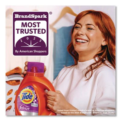 Tide Plus Febreze HE Liquid Laundry Detergent, Spring and Renewal, 84 oz Bottle, 4/Carton (12237CT)