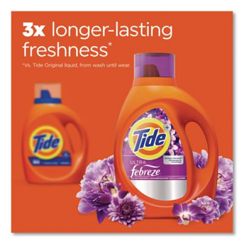 Tide Plus Febreze HE Liquid Laundry Detergent, Spring and Renewal, 84 oz Bottle, 4/Carton (12237CT)