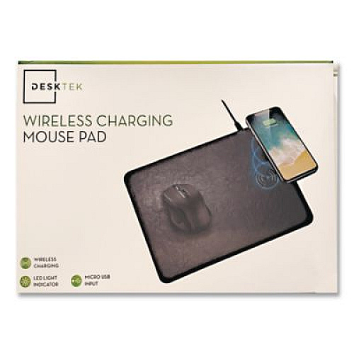Vivitar DeskTek TapCharge Mousepad, Qi Wireless Charging, Black (TEK8047)