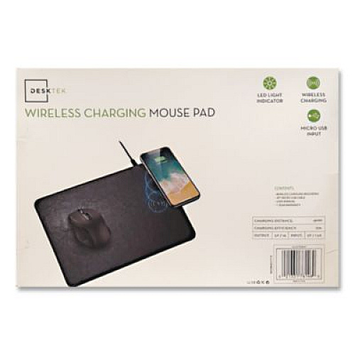 Vivitar DeskTek TapCharge Mousepad, Qi Wireless Charging, Black (TEK8047)