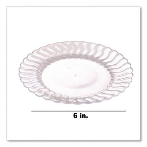 Fineline Settings Flairware Flared Dessert Plate, 6" dia, Clear, 180/Carton (206CL)