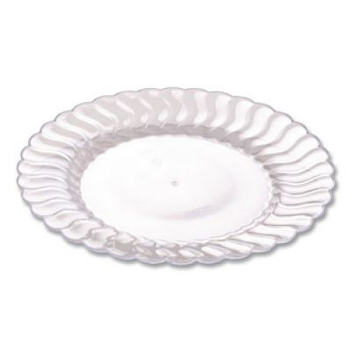 Fineline Settings Flairware Dinner Plate, 10.25" dia, Clear, 144/Carton (210CL)