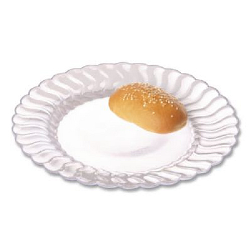 Fineline Settings Flairware Dinner Plate, 10.25" dia, Clear, 144/Carton (210CL)