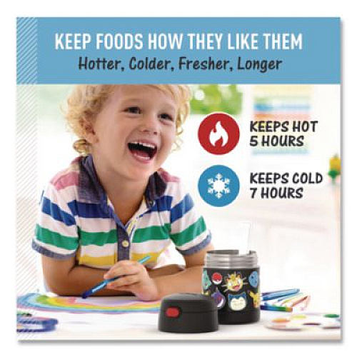 Thermos FUNtainer Pokemon Two-Compartment Food Jar, 10 oz, Black/Multicolor (F3103PM6M)
