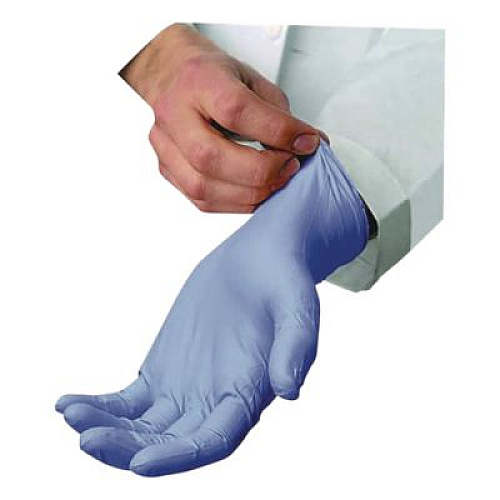 AMBITEX N5201 Series Powder-Free Nitrile Gloves, Small, 9" Long, Blue, 100/Box (NSM5201)