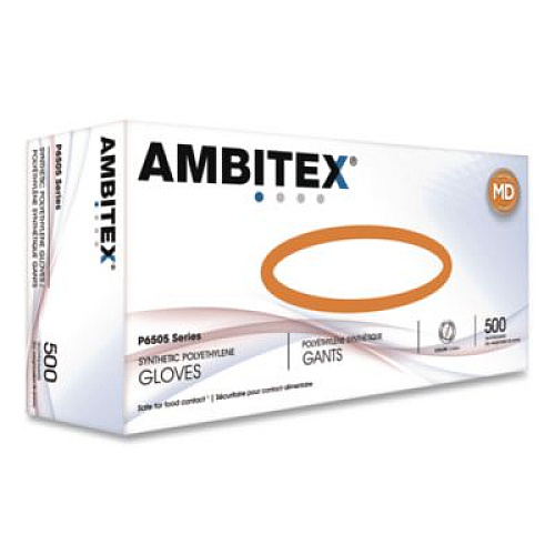 AMBITEX V200 Series Powder-Free Vinyl Exam Gloves, Small, 4 mil Thick, 9" Long, Clear, 100/Box, 10 Boxes/Carton (VSM200CT)
