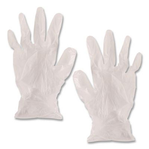 AMBITEX V200 Series Powder-Free Vinyl Exam Gloves, Small, 4 mil Thick, 9" Long, Clear, 100/Box, 10 Boxes/Carton (VSM200CT)