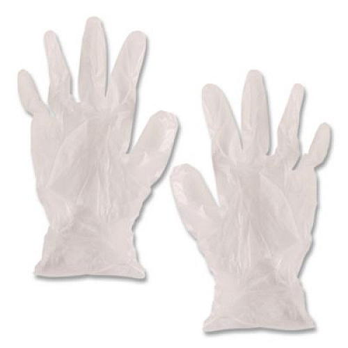 AMBITEX V5101 Series Latex-Free Lightly Powdered Vinyl Gloves, X-Large, 3 mil Thick, 9" Long, Clear, 100/Box, 10 Boxes/Carton (VXL5101)