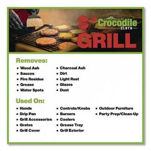 Crocodile Cloth Grill Cleaning Cloths, 10 x 15, White, 80/Pack (6600080)