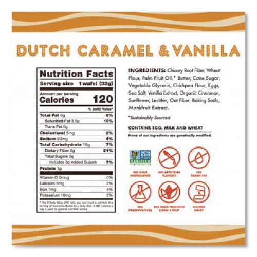 Rip Van Wafels - Single Serve, Dutch Caramel and Vanilla, 1.16 oz Pack, 12/Box (00334)