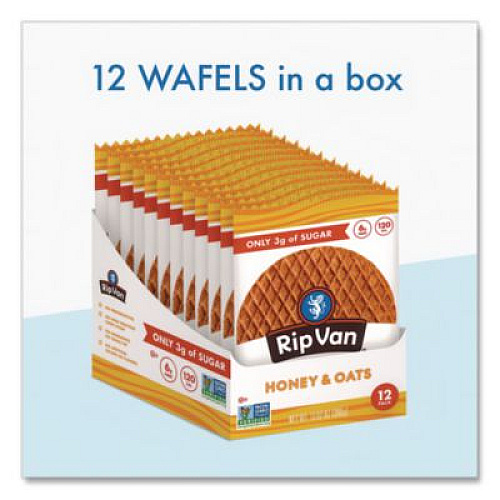 Rip Van Wafels - Single Serve, Honey and Oats, 1.16 oz Pack, 12/Box (00336)