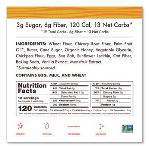 Rip Van Wafels - Single Serve, Honey and Oats, 1.16 oz Pack, 12/Box (00336)