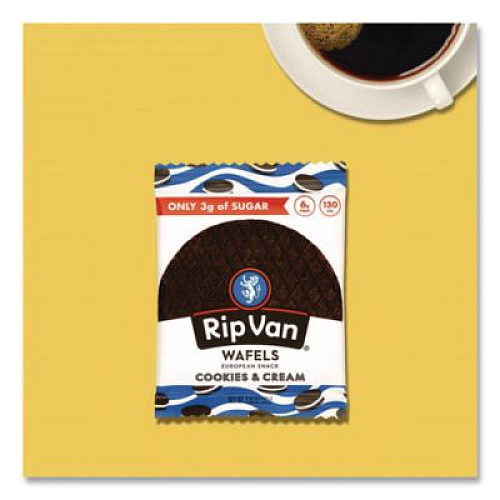 Rip Van Wafels - Single Serve, Cookies and Cream, 1.16 oz Pack, 12/Box (00388)