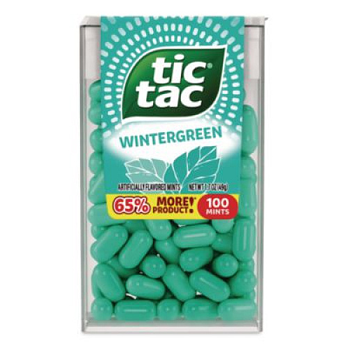 Tic Tac Breath Mints, Wintergreen, 1.7 oz Bottle, 12 Bottles/Carton (24100012)