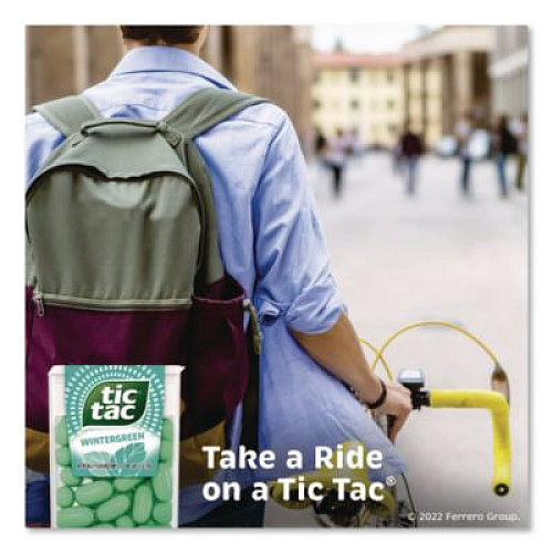 Tic Tac Breath Mints, Wintergreen, 1.7 oz Bottle, 12 Bottles/Carton (24100012)
