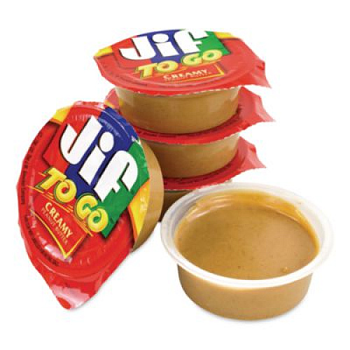 Jif To Go Spreads, Creamy Peanut Butter, 1.5 oz Cup, 36 Cups/Carton (22000535)