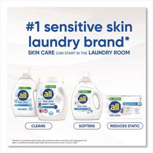 All Free Clear HE Laundry Detergent, 154 oz Bottle, 2/Carton (47465)